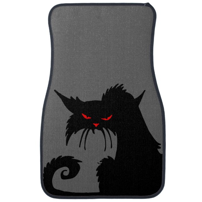 Black Cat Car Mat (Front)