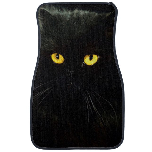 Black Cat Car Mat (Front)