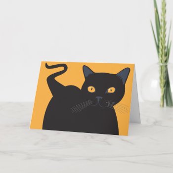 Black Cat Card by flopsock at Zazzle