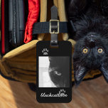 Black Cat Carrier Luggage Tag - Add Your Pet Photo at Zazzle