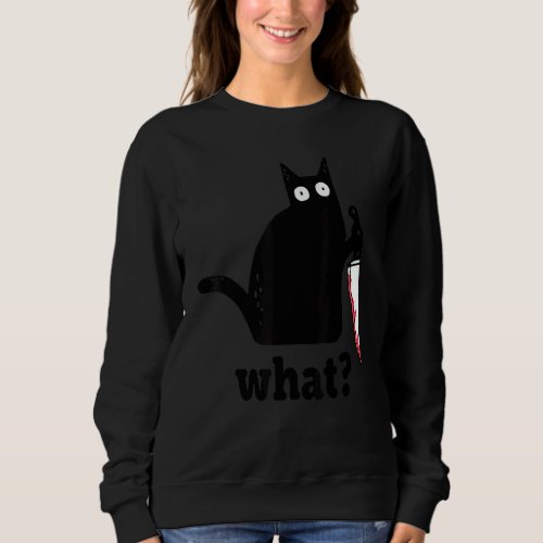 Black Cat  Cat What Scary Black Cat  Cat Sweatshirt