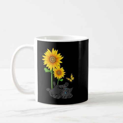 Black Cat Cats and sunflowers kitten sunflower but Coffee Mug