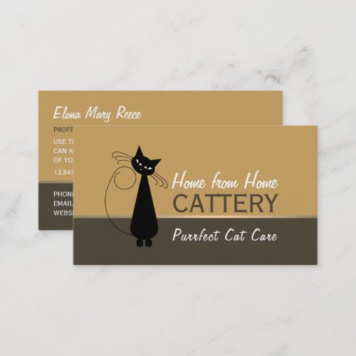 Black Cat Cattery Pet Boarding Business Card