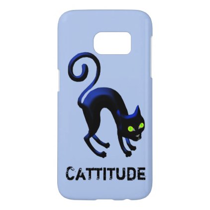 Black Cat Cattitude Samsung Galaxy S7 Case