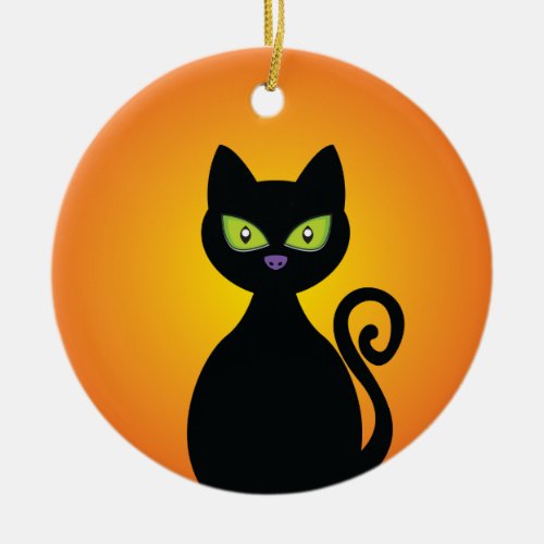 Black Cat Ceramic Ornament