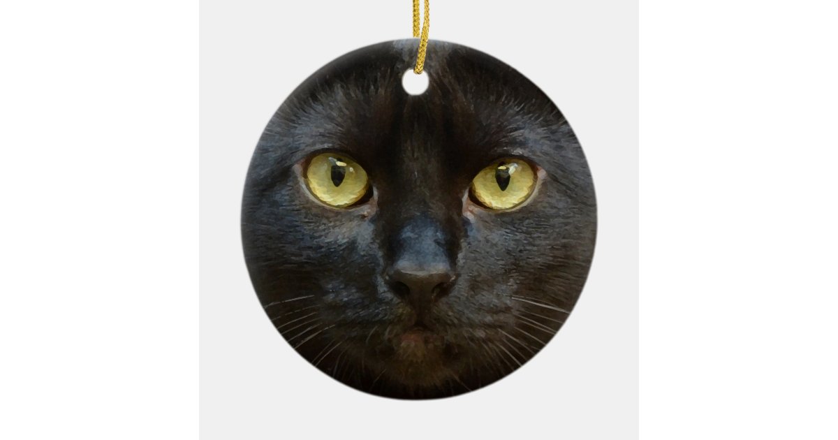 Black Cat Ceramic Ornament 