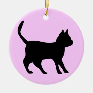 Black Cat Ceramic Ornament