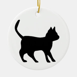Black Cat Ceramic Ornament