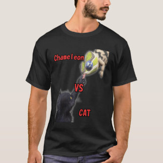 Black cat Chameleon Tongue T-Shirt