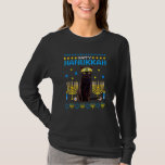 Black Cat Chanukah Jewish Ugly Hanukkah T-Shirt<br><div class="desc">Black Cat Chanukah Jewish Ugly Hanukkah</div>