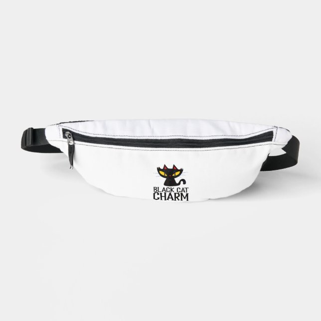 Black Cat Charm Halloween  Fanny Pack (Front)