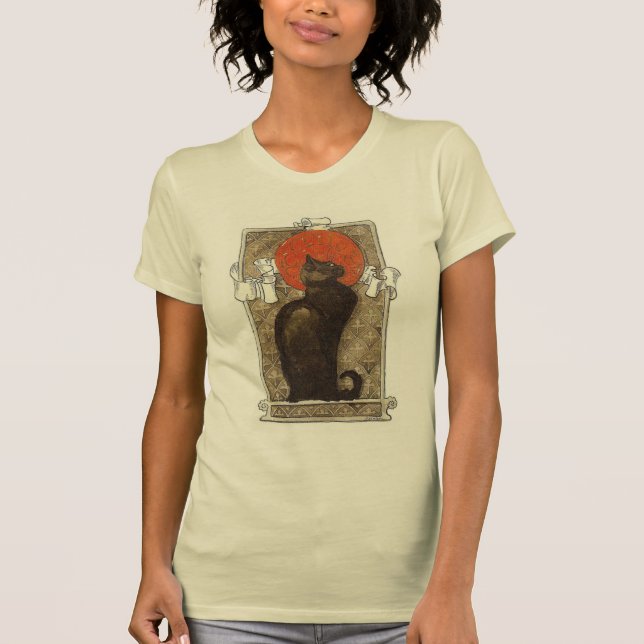 Black Cat / Chat ~ Art Nouveau  Organic T-Shirt (Front)