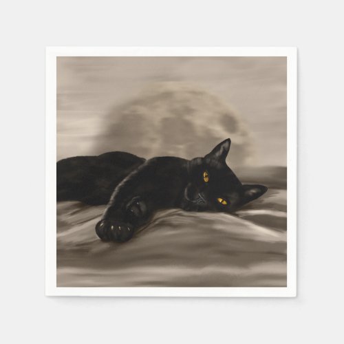 Black Cat chilling Napkins