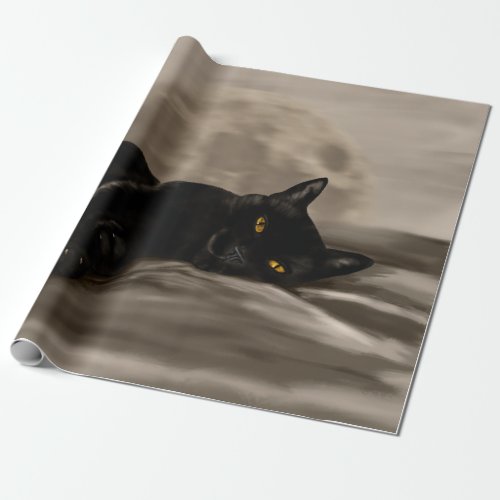 Black Cat chilling Wrapping Paper