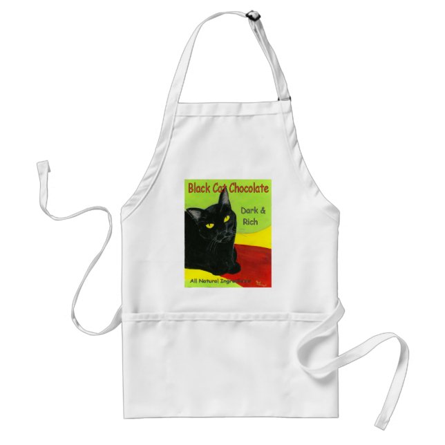 Black Cat Chocolate, Dark and Rich Adult Apron (Front)