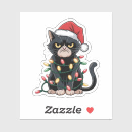Black Cat Christmas Edition Sticker