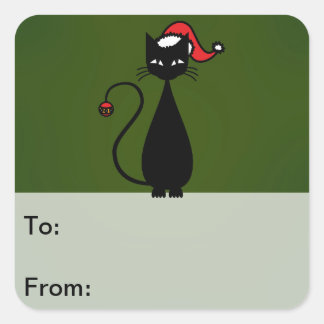 Black Cat Christmas Gift Tags