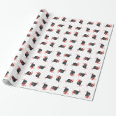 Black Dog/Cat/Animal Paw Prints on Orange Wrapping Paper | Zazzle