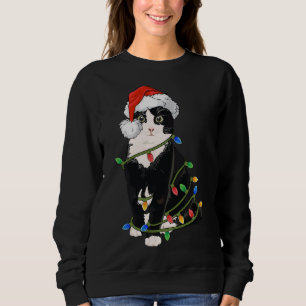 Black Cat Christmas Lights Black Cat Xmas gift Sweatshirt