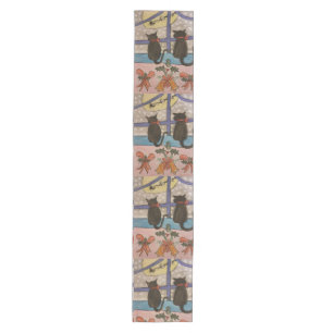 Black Cat Christmas Medium Table Runner