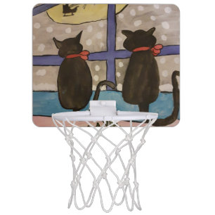Black Cat Christmas Mini Basketball Hoop