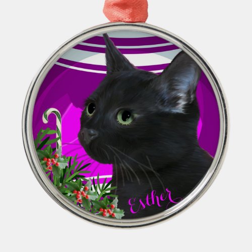 Black Cat Christmas Ornament