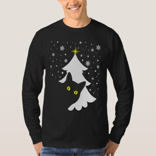 Black Cat Christmas Ree Pjs Xmas T_Shirt