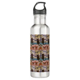 Black Cat Christmas  Stainless Steel Water Bottle