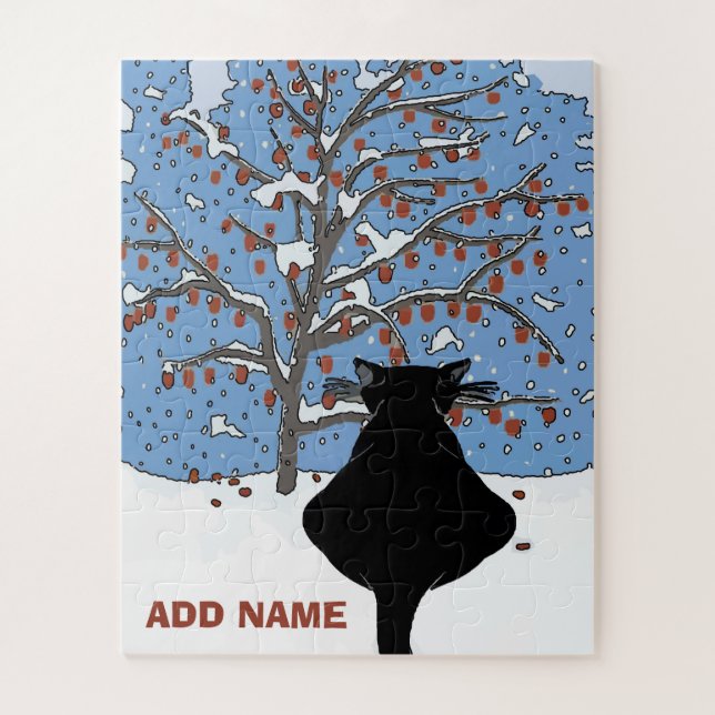 Black cat Christmas style Jigsaw Puzzle (Vertical)