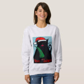 Black Cat Christmas Sweatshirt (Front Full)