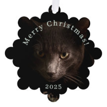 Black Cat Christmas Tag and