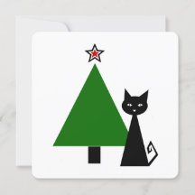 +{ black cat & christmas tree }+