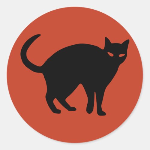 Black Cat Classic Round Sticker