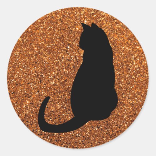 Black Cat Classic Round Sticker
