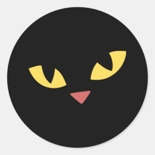 Angry Dayglow Green Cat Emoji Classic Round Sticker, Zazzle