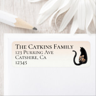 Black Cat, Classy Return Address Label
