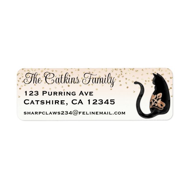 Black Cat, Classy Return Address Label (Front)