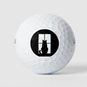 Black Cat Click to Customize Window Color Option Golf Balls