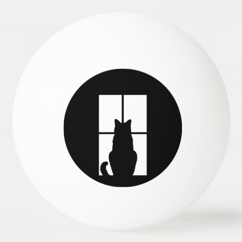 Black Cat Click to Customize Window Color Option Ping Pong Ball