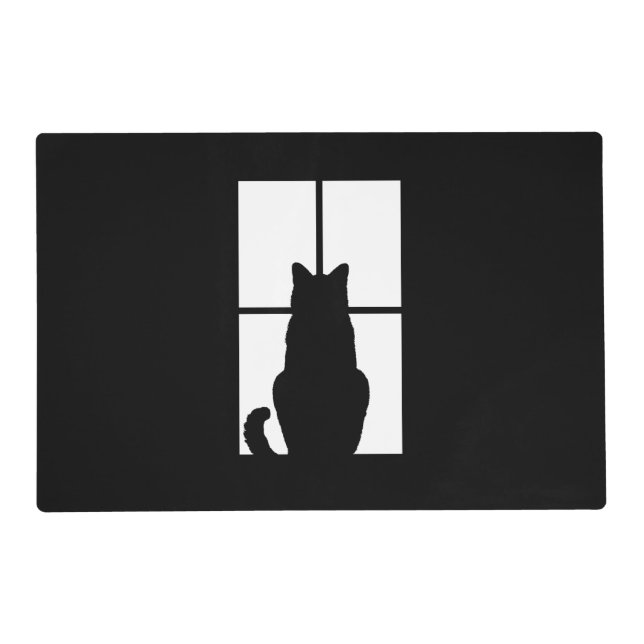 Black Cat Click to Customize Window Color Option Placemat (Front)