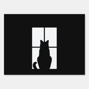 Black Cat Click to Customize Window Color Option Yard Sign
