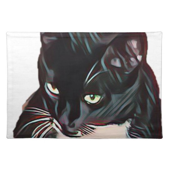 Black cat cloth placemat
