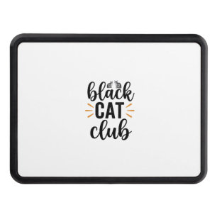 Black Cat Club Vintage Cat Lover Vector Design_1 Hitch Cover