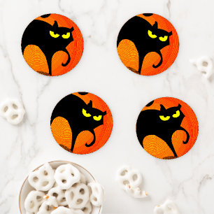 Black Cat Coaster Set