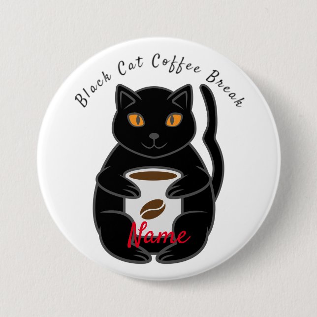 Black Cat Coffee Break Thunder_Cove Button (Front)