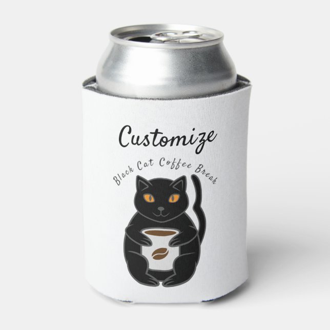 Black Cat Coffee Break Thunder_Cove  Can Cooler (Can Front)
