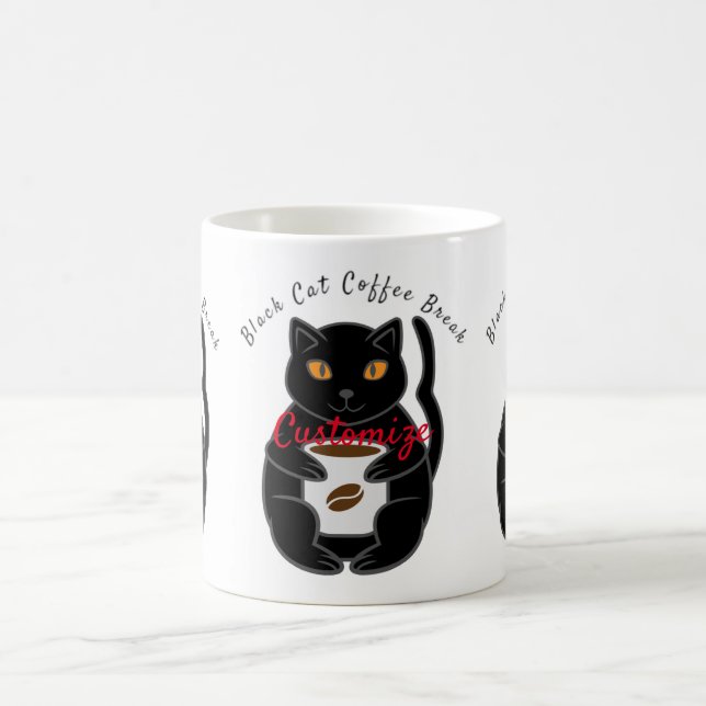 Black Cat Coffee Break Thunder_Cove  Mug (Center)