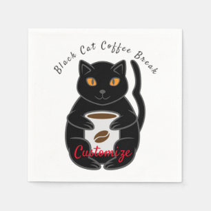 Black Cat Coffee Break Thunder_Cove Napkins