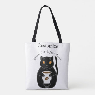 Black Cat Coffee Break Thunder_Cove  Tote Bag
