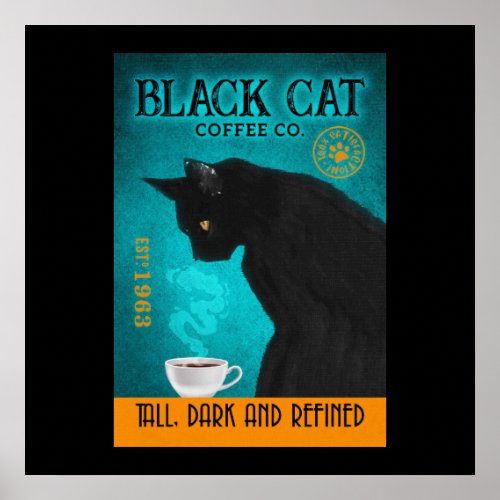 Black Cat Coffee Company Canvas Poster